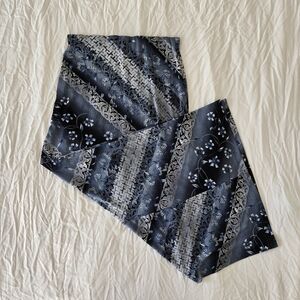 Dark Blue Patterned Lobg Fitted Skirt